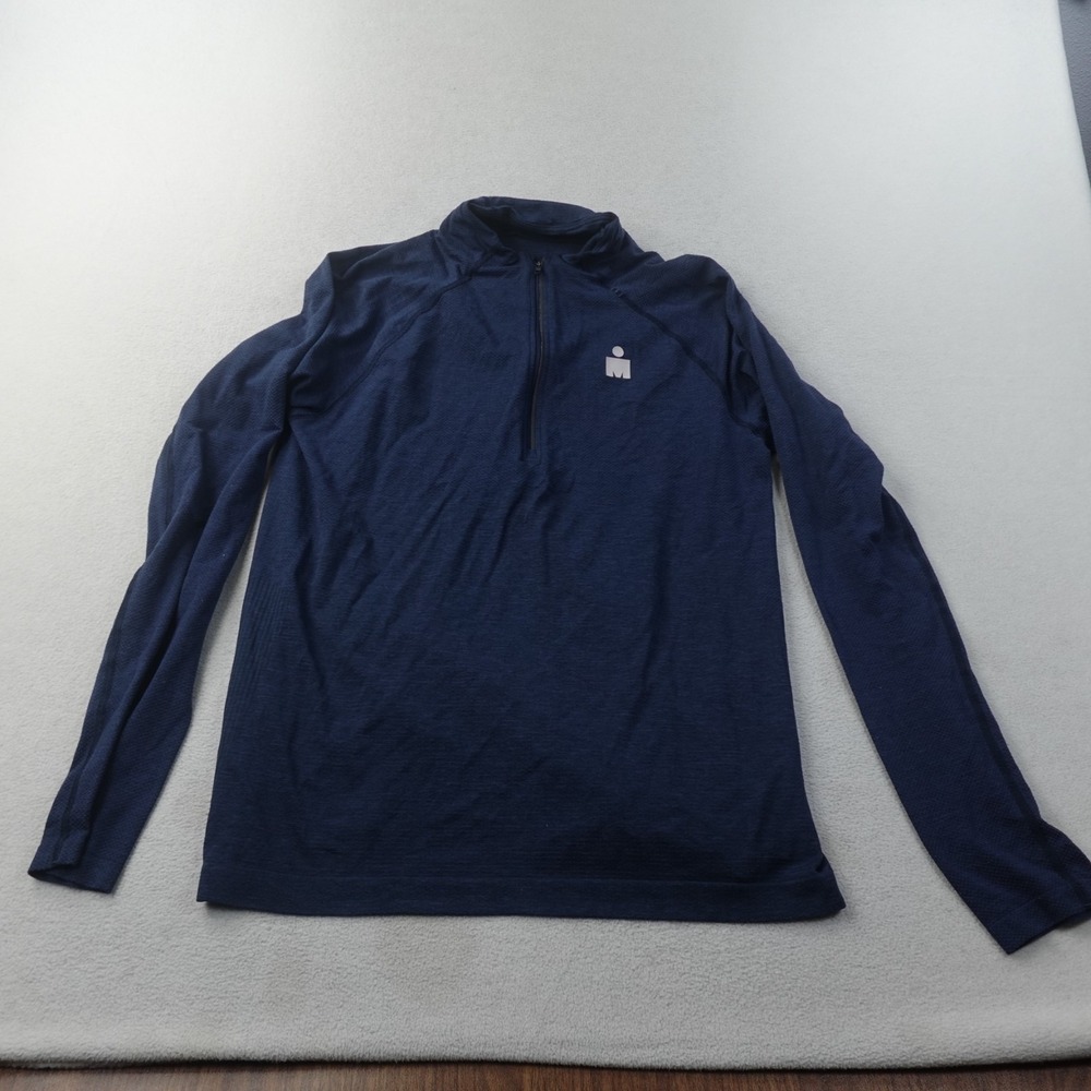 Lululemon Metal Vent Tech 1/2 Zip Mens Medium Blue IRONMAN Running Shirt